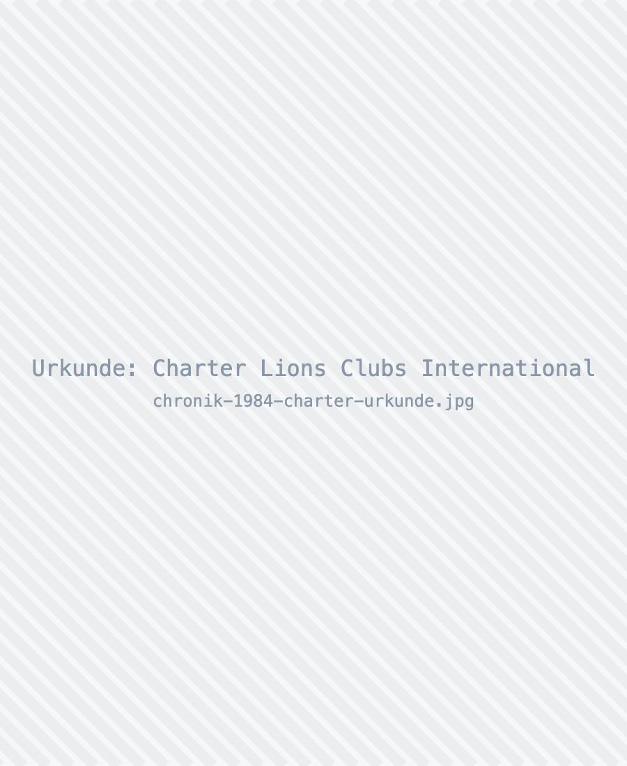 Urkunde: Charter Lions Clubs International